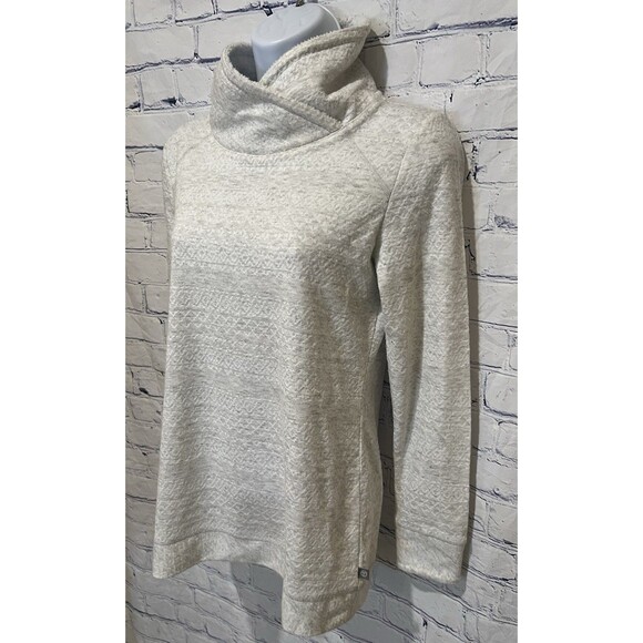 T by Talbots Lot of 2 Pullover Crossover High Neck Textured Cream & Pink Petite - Picture 3 of 13